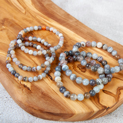 Botswana Agate Beaded Bracelet