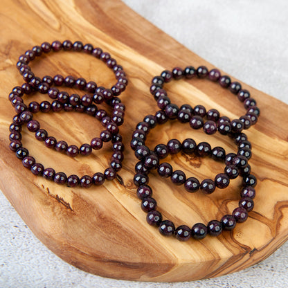 Garnet Beaded Bracelet