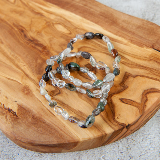 Garden Quartz Pebble Beaded Bracelet