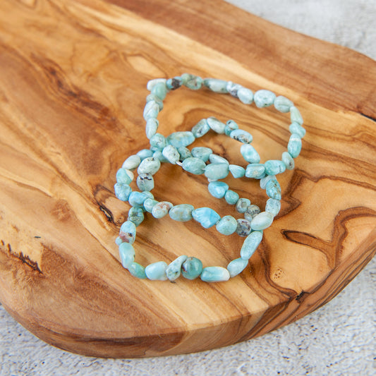 Larimar Pebble Beaded Bracelet