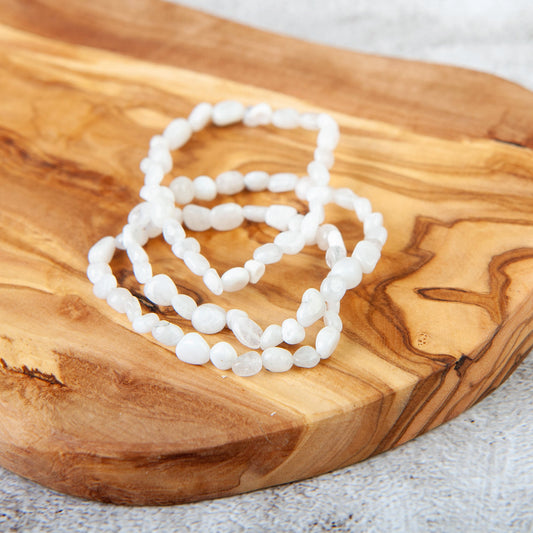 Moonstone Pebble Beaded Bracelet