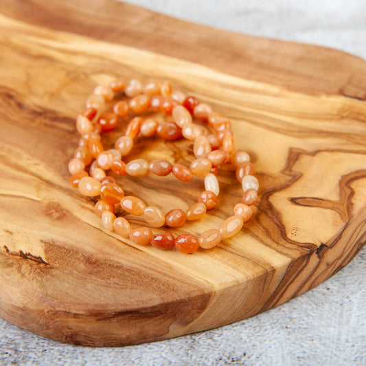 Red Aventurine Pebble Beaded Bracelet