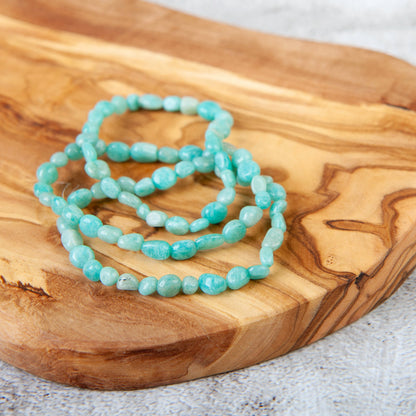 Russian Amazonite Pebble Beaded Bracelet